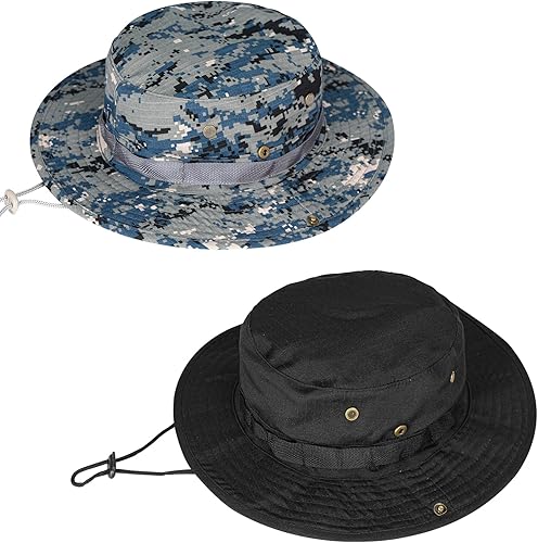 Miniatura 7 de Rosoz Sombreros de sol para hombres y mujeres, sombrero Boonie UPF 50+, sombrero de pescador, ala ancha, protección UV, pesca, senderismo, safari,