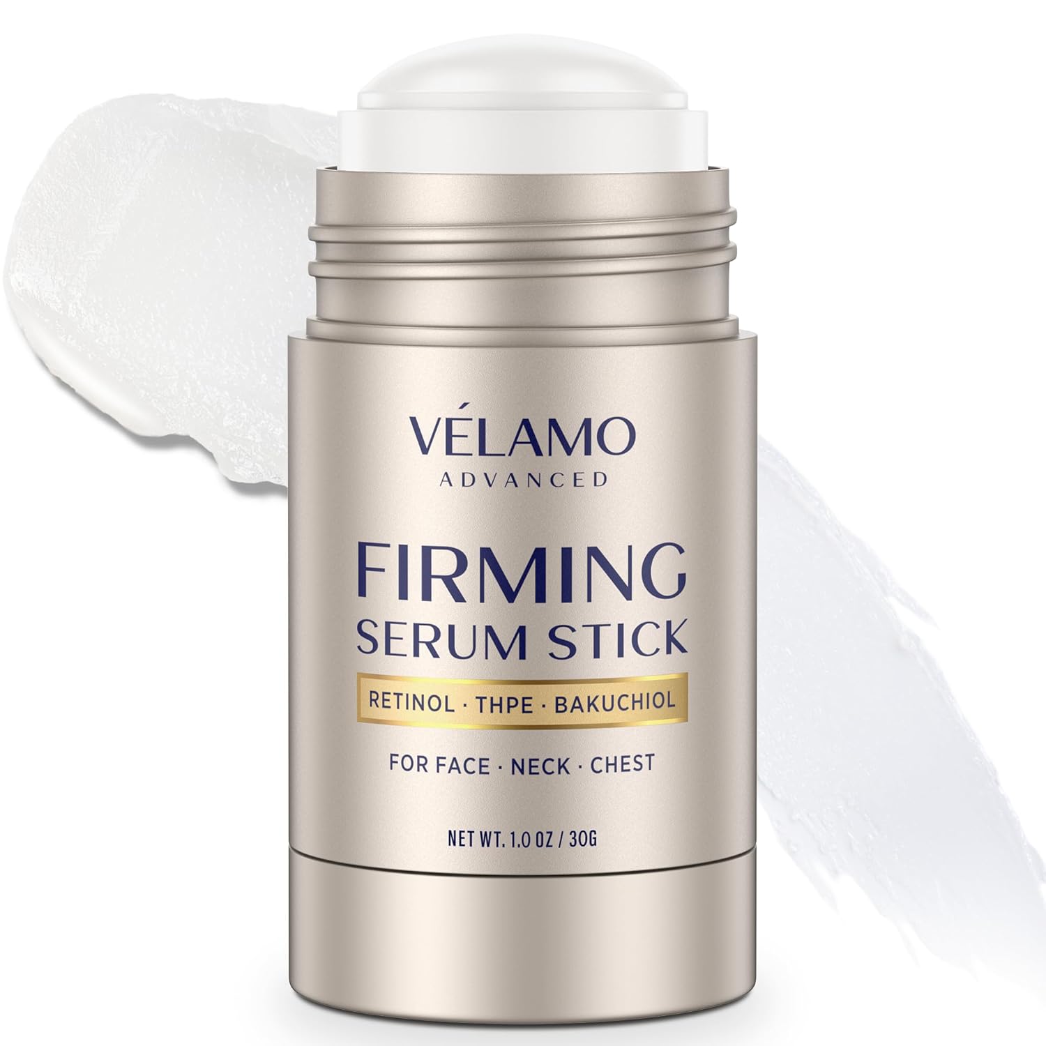 VELAMO ADVANCED Retinol Firming Serum Stick for Face, Neck & Chest: Visibly Tightens, Smooths & Firms Wrinkles, Laugh Lines - with Bakuchiol, THPE & Antioxidants 1.0 OZ/30g