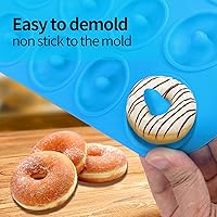 Vista 4 de Molde de silicona para donas de 12 agujeros, moldes de silicona tamaño bocado para hornear, mini molde de dona resistente al calor, mini molde