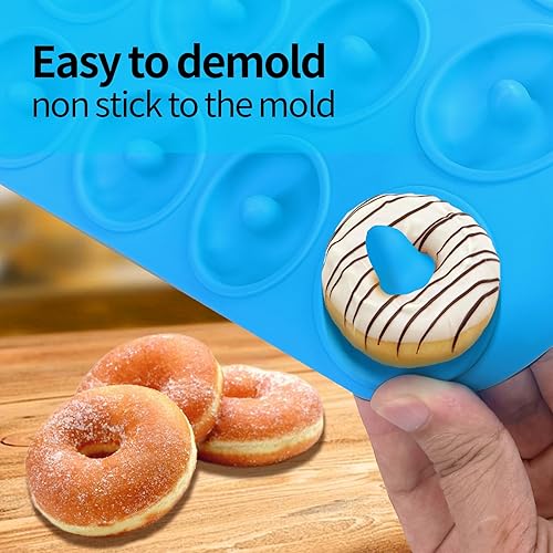 Miniatura 4 de Cupidove Moldes de silicona para donas, mini moldes de silicona para hornear sabrosas rosquillas, bagels, cakecups y más