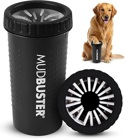Dexas MudBuster Taşınabilir Köpek Pençe Yıkayıcı/Pençe Temizleyici, Büyük, Mat Siyah - Özel Sürüm (PW72025-22WP)
