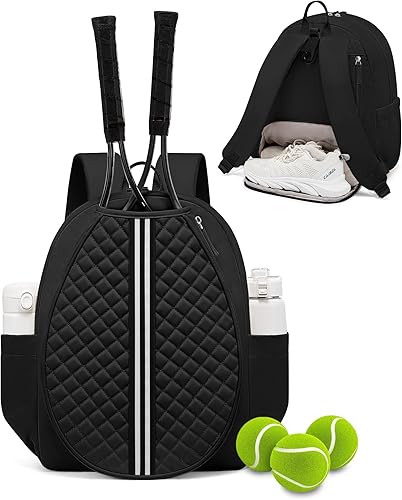 Sucipi Bolsa de tenis, mochila cruzada acolchada para tenis, resistente al agua, para mujeres y hombres, adecuada para pickleball tenis, bádminton