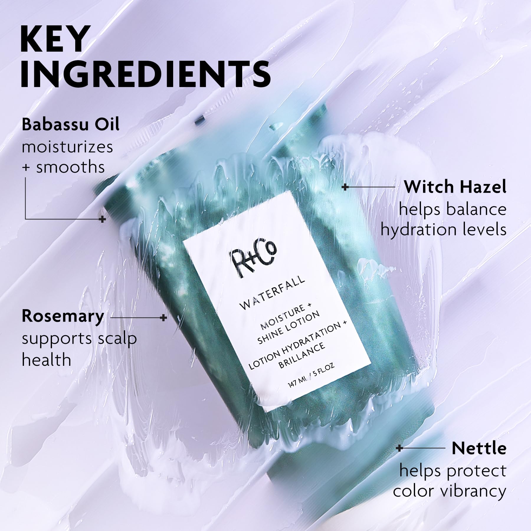 Waterfall Moisture and Shine Lotion by R+Co for Unisex - 5 oz Lotion