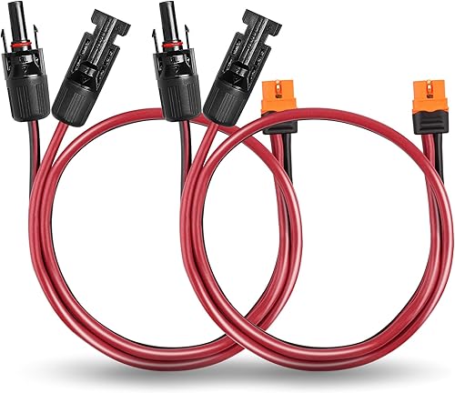 Miniatura 7 de MOOKEERF Cable solar a XT60i 10AWG - 2 piezas de panel solar de 3 pies a conector adaptador XT60i XT60i Cable de extensión para generador solar