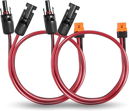 Solar to XT60i Cable - 2PCS 2FT Solar Panel to XT60i Adapter Connector Extension Cable for Portable Power Station
