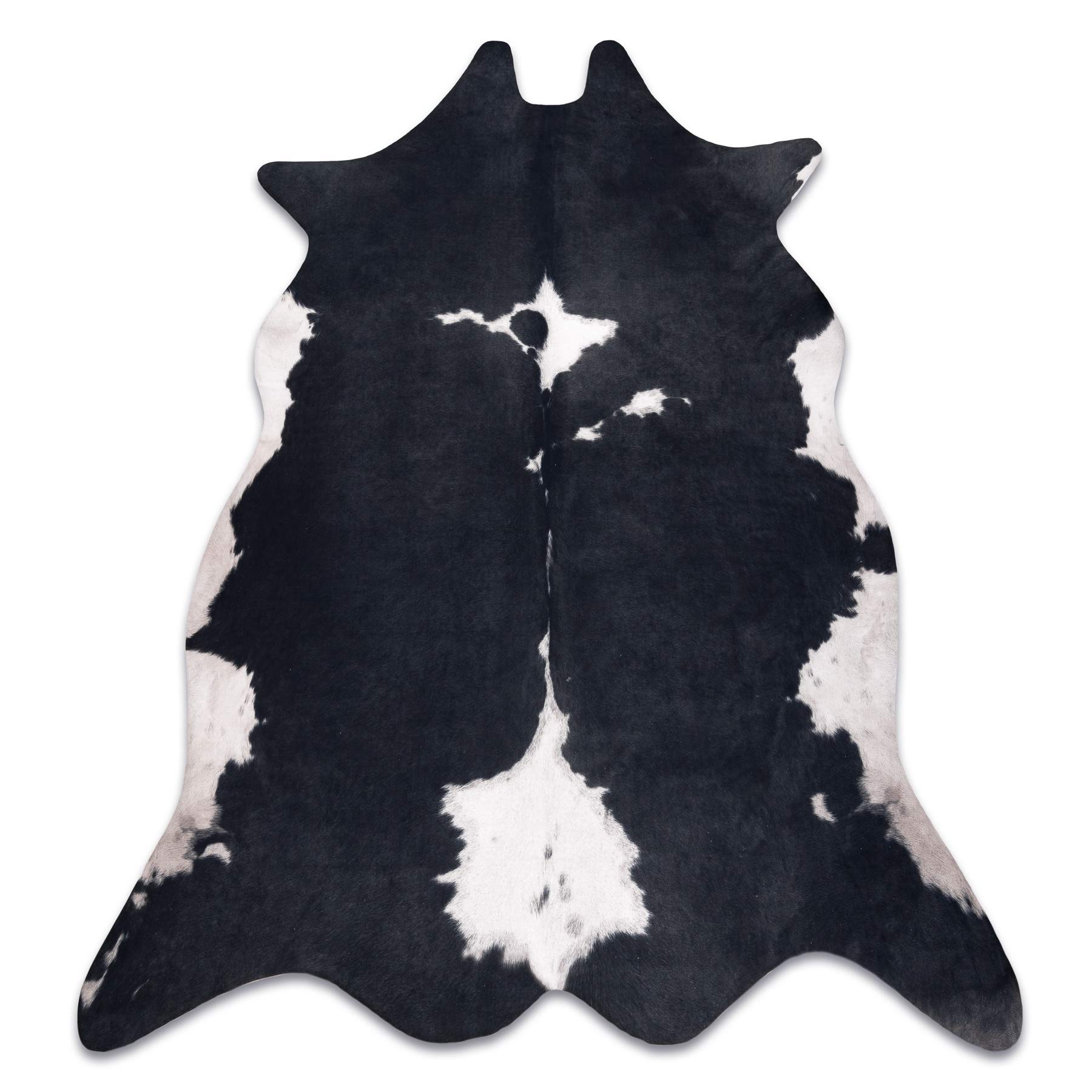 rugsx Tappeto in Pelle Bovina Artificiale Cowhide, Mucca, Motivo Animali, Finta Pelle, Tappeto per Soggiorno, casa, Camera da Letto, DIY Crafts, Nero Bianco 100x150 cm
