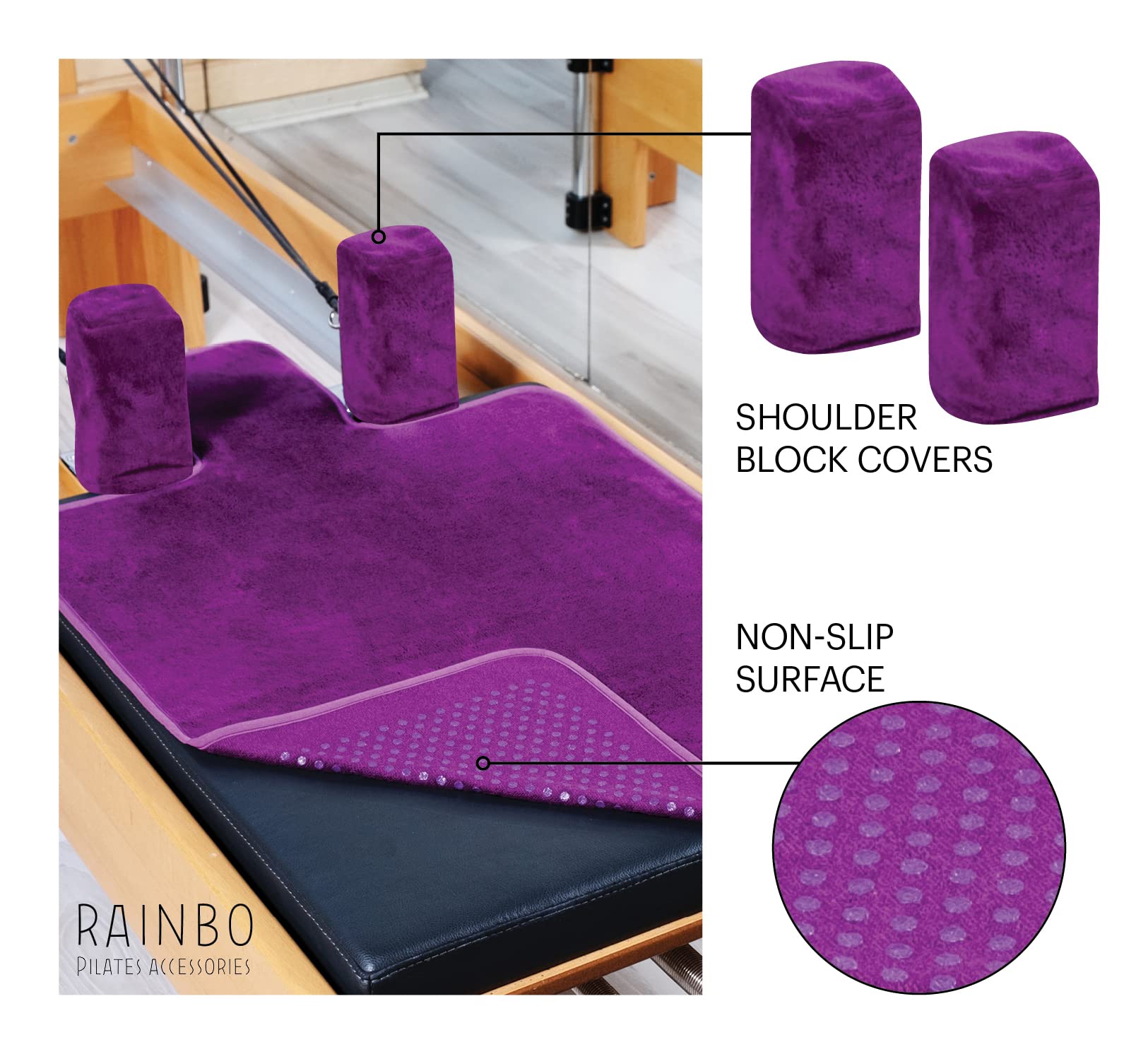 Oshhni Tappetino per pilates Reformer Tappetino per esercizi Cuscino per allenamento Facile da pulire Asciugamano per pilates leggero Tappetino per yoga per, stile D