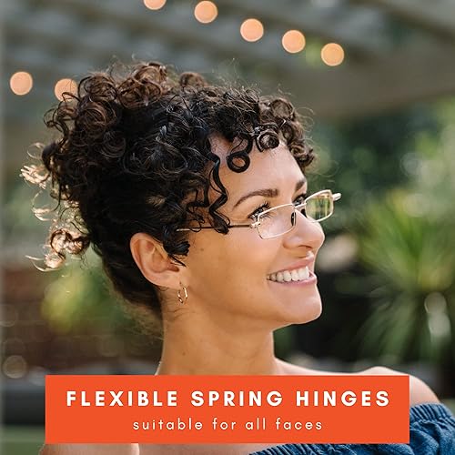 Miniatura 6 de MicroVision Optical Gafas de lectura plegables planas con estuche compacto para mujeres y hombres, anteojos delgados y plegables con marco