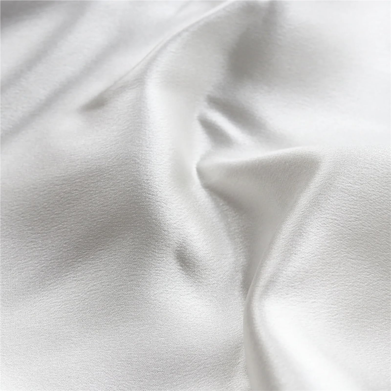 Tela de seda 100 % pura de satén blanco para vestido de novia, tela Cheongsam, tela de costura para coser (140 cm)