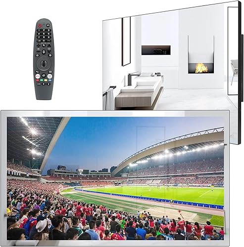 Soulaca 27 pulgadas serie webOS espejo inteligente LED TV ducha impermeable IP65 Full HD ATSC sintonizador Wi-Fi y Bluetooth con Alexa Uso