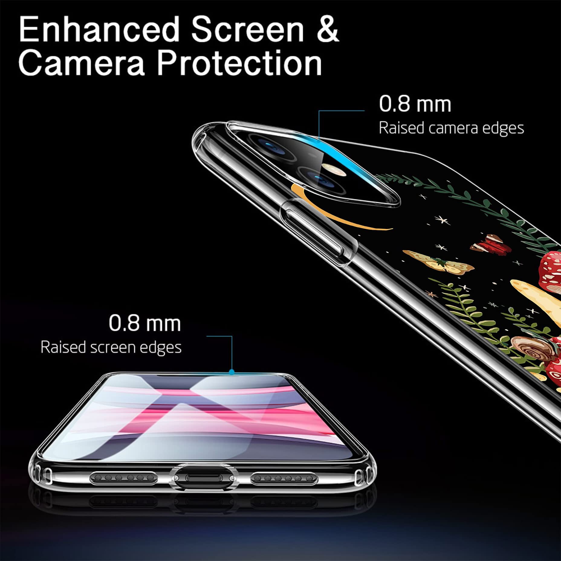 Cover Trasparente Per Huawei Mate 40E - Silicone TPU Ultrasottile Con Farfalle E Luna