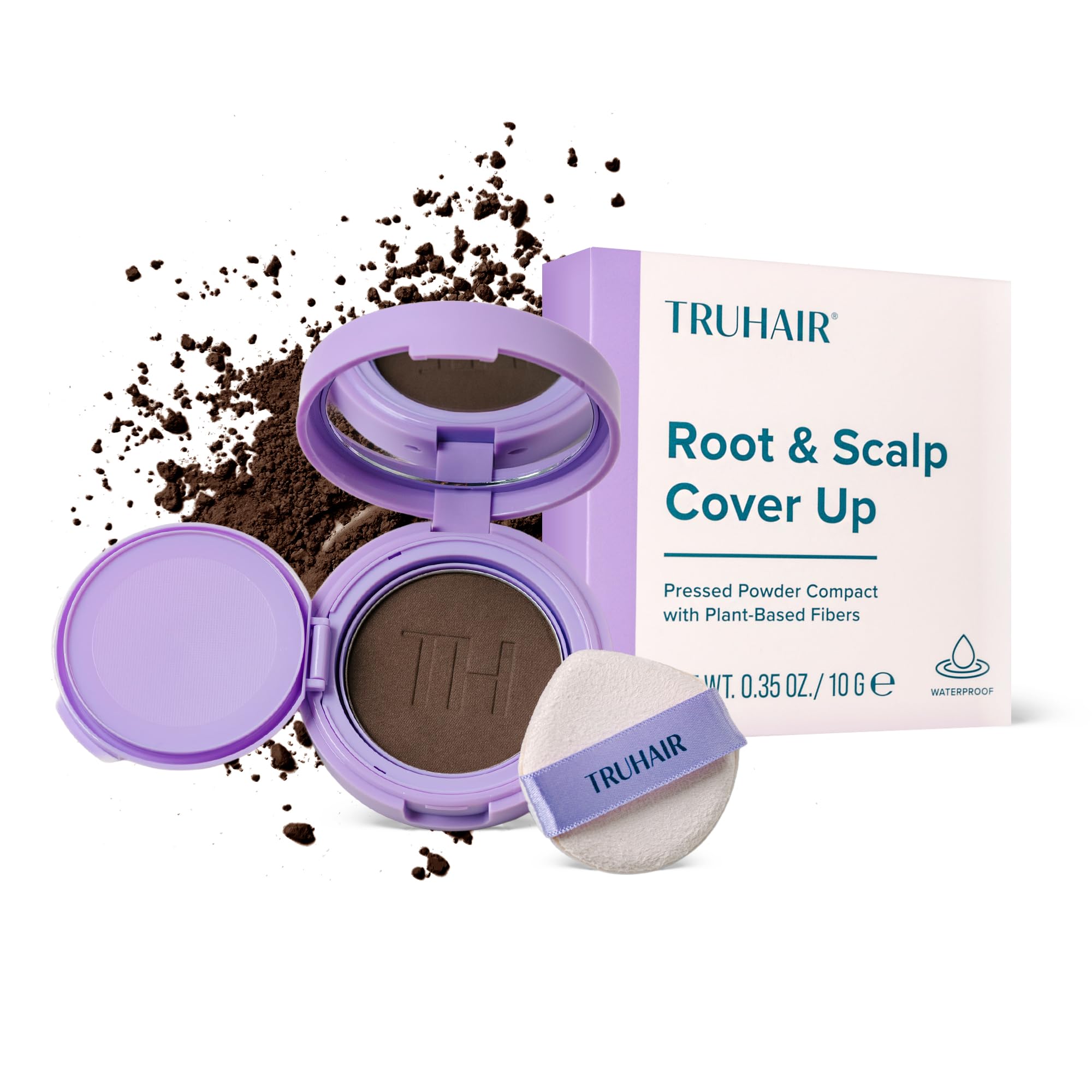 TRUHAIR Root Scalp Cover Up Pressed Powder Compact Waterproof Weightless Hair Coverage Bald Spot Concealing Root Touch Up