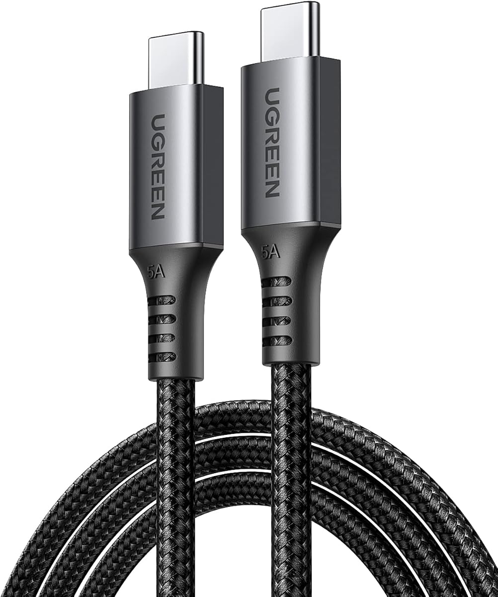 USB C to USB-C Charger Cable 100W 5A Type C to C Fast Charging Compatible with MacBook Pro/Air, HP, Dell, iPad Pro 2024, iPhone 16 Pro Max, Galaxy S24 (0.5M)