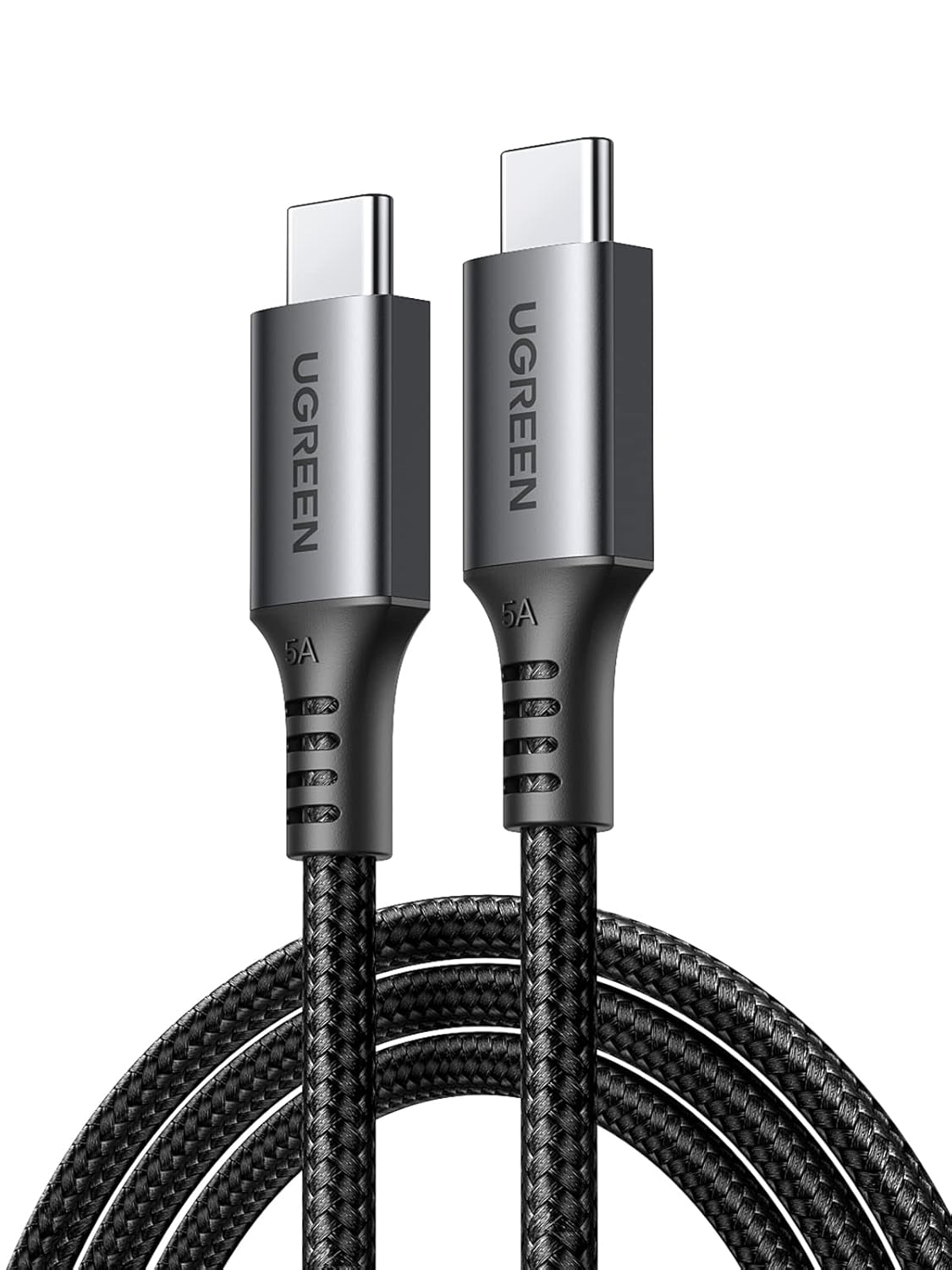 UGREEN 100W USB C to USB C Cable 5A PD3.0 Type C Cable Nylon Braided Compatible with MacBook Pro 2022, iPad Pro 2022, Samsung Galaxy S23/22/Z Fold, Google Pixel, PS5, Switch, etc. 6.6FT