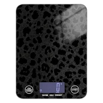Black Leopard Print LCD Display Portable Food Scale Digital 11lb/0.18oz, 5kg/5g gram Scales with 4 Unit for Espresso Roasting Espresso pesa para alimentos