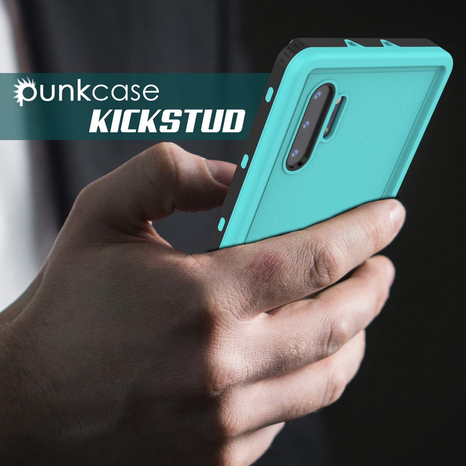 Punkcase Galaxy Note 10 Plus Waterproof Case [KickStud Series] [Slim Fit] [IP68 Certified] [Shockproof] Cover W/Built-in Kickstand + Screen Protector Compatible W/Samsung Note 10+ Plus [Teal]