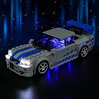 LED Light for Lego Speed Champions Fast & Furious Nissan Skyline GT-R (R34) Toy Car Set,Design and Configuration Compatible with Model 76917 (LED Light Only, Not Building Block Kit)