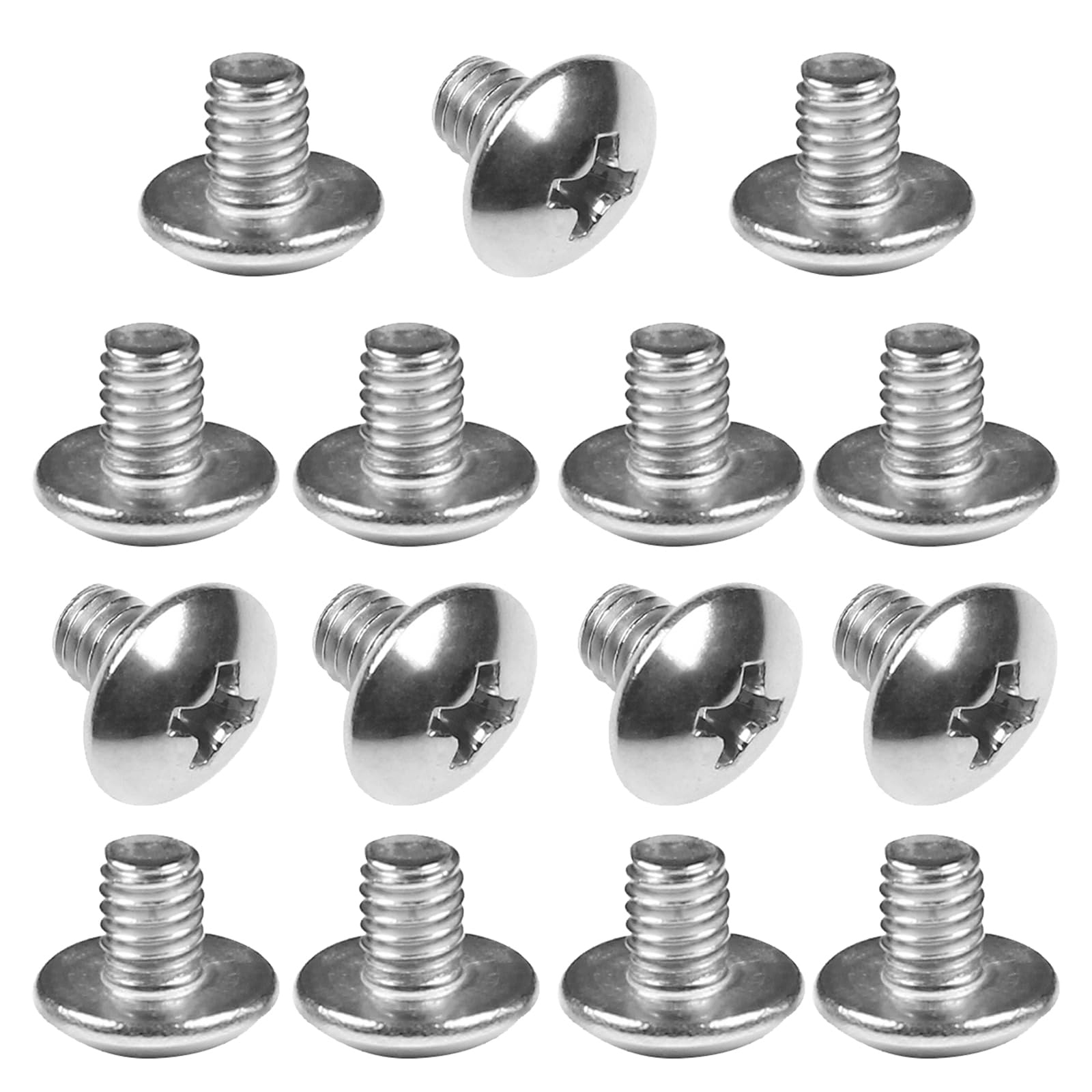 MroMax 15Pcs M4 x 5mm Truss Head Phillips Machine Screws for Cabinet Drawer Knob Pull Handle, 304 Stainless Steel 18-8, Fully Thread, Metric Silver