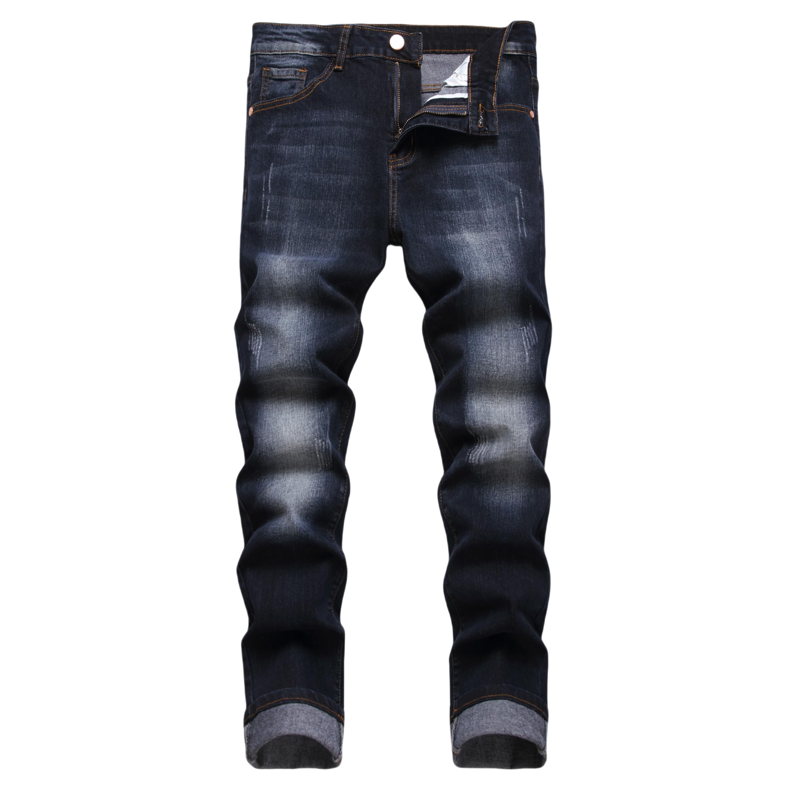 Pantalones vaqueros ajustados para hombre, ajustados, ajustados, ajustados, ajustados, ajustados, de cintura flexible, pantalones vaqueros informales, de diseño ajustado, pantalones vaqueros, D#azul