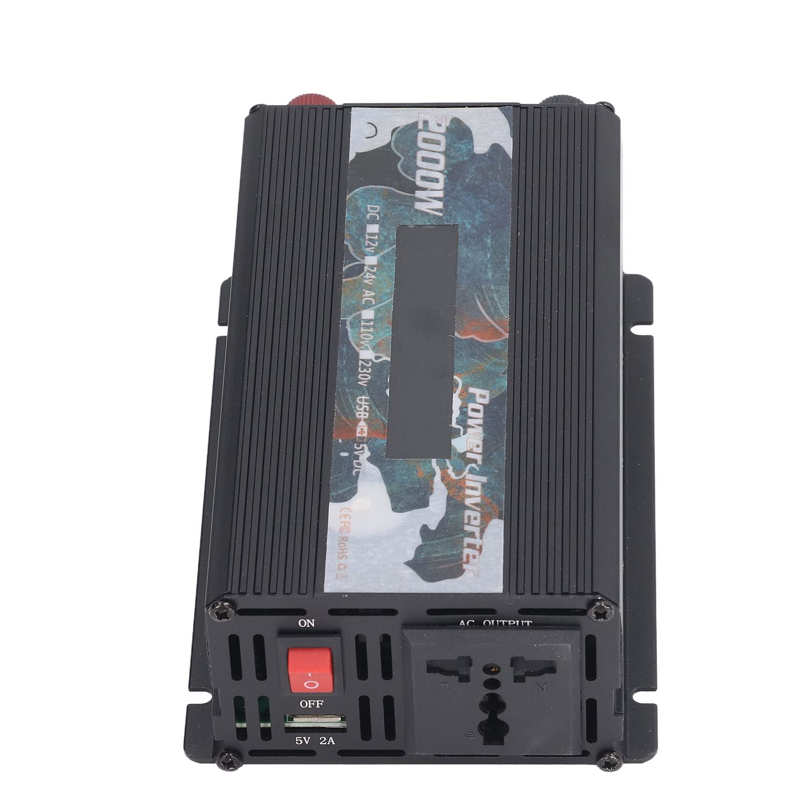 Samochodowa Przetwornica Napięcia Przetwornica Prądu Stałego na Prąd Przemienny ze Stopu Aluminium 2000 W Szczytowa 500 W Rzeczywisty Wyświetlacz LCD Podwójne USB Szybkie Chłodzenie do