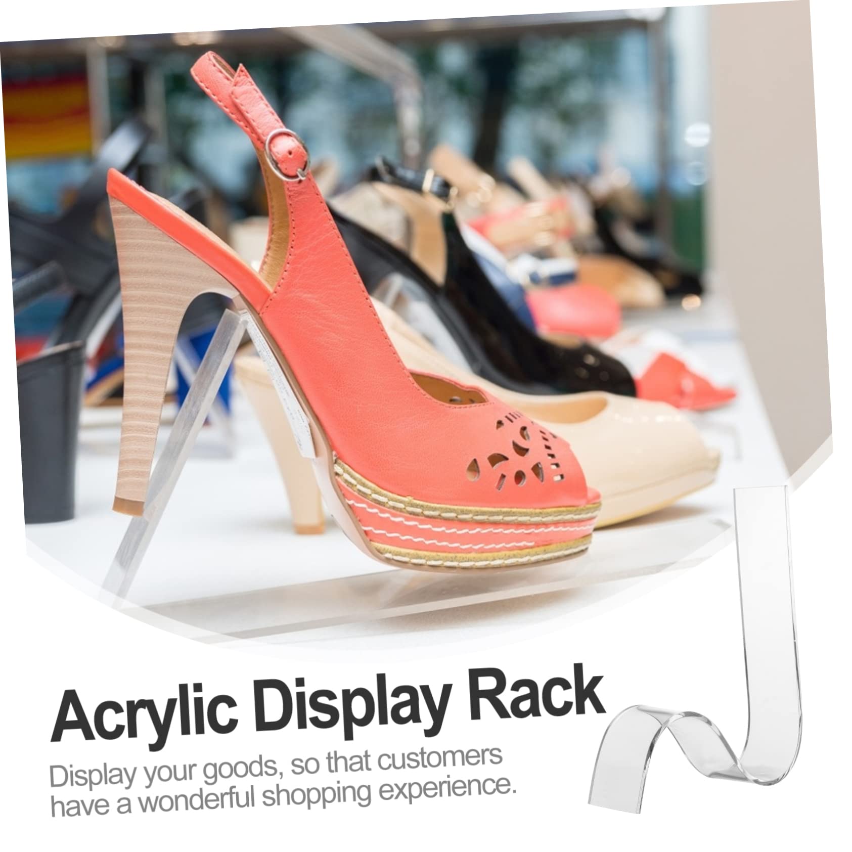 4 Supports Chaussures Transparents GLEAVI - PVC - 12x8,5x8,5cm - Pour Vitrine Magasin Ou Collection