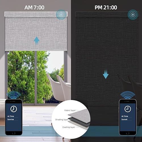 Miniatura 5 de SmartWings Persianas motorizadas con control remoto para ventanas, persianas inteligentes automáticas, persianas enrollables eléctricas, funcionan
