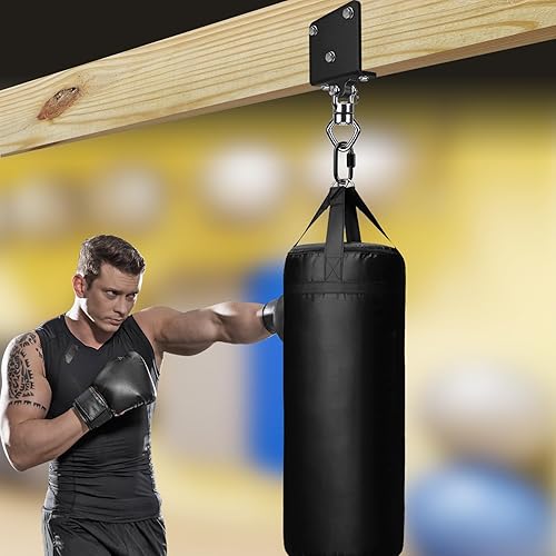 Miniatura 2 de SELEWARE Abrazadera de acero resistente, soporte para bolsa pesada, soporte para saco de boxeo, muay thai y entrenamiento de artes marciales mixtas