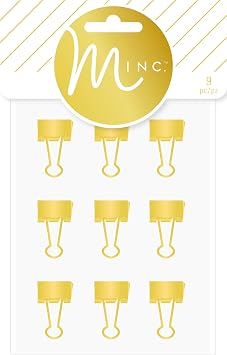 American Crafts 9 Piece Heidi Swapp Minc Gold Binder Clips