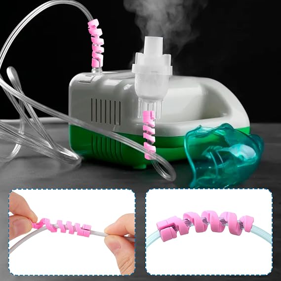 20 Packs Oxygen Tube Support Crimp Straightener, Pink