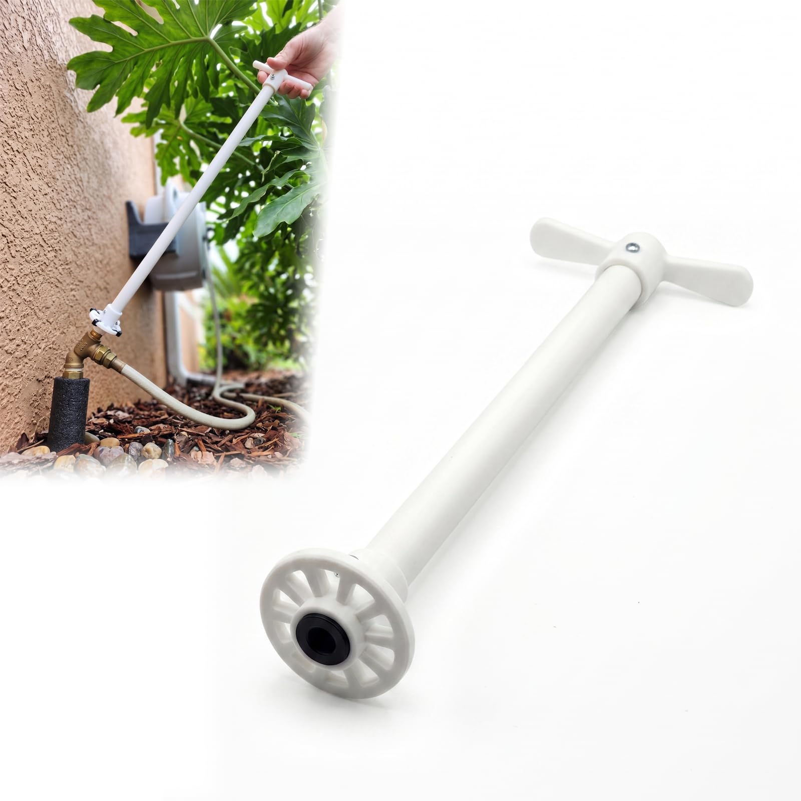 Rallonge de poignée de tuyau d'arrosage universelle pour une utilisation facile, compatible avec les poignées rondes et les tuyaux, idéal pour les vannes d'eau rigides, aide au jardinage en plein air