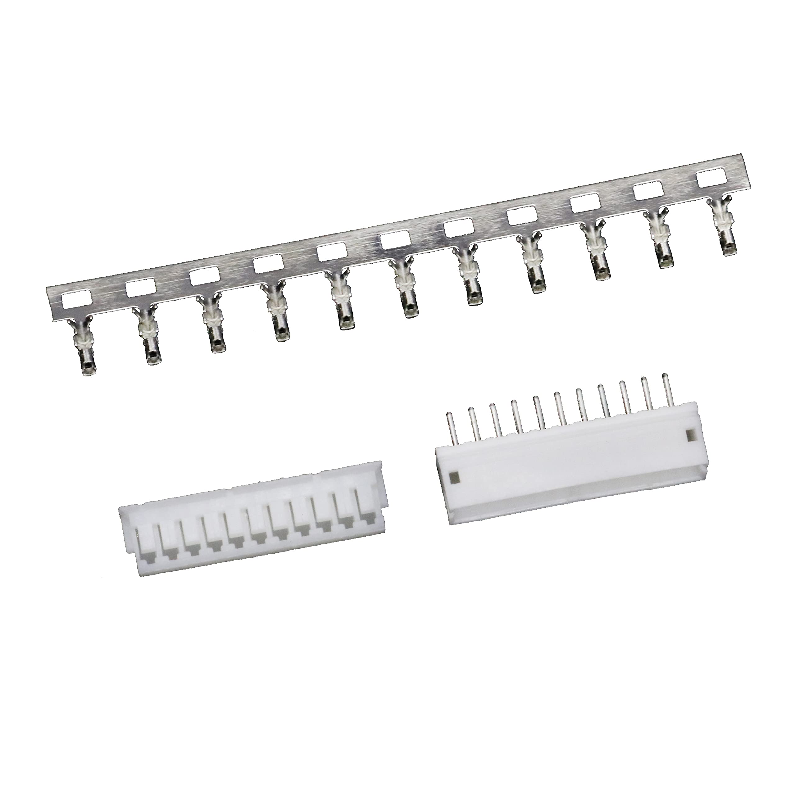 ZH 1.5mm 11-pin Board-to-Wire Crimp Connector Plug + PCB Socket + Crimps, Pack of 10 Compatible With JST ZH