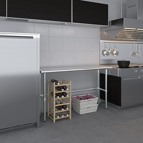 Miniatura 9 de Mesa de trabajo de acero inoxidable de base abierta de 18 pulgadas x 60 pulgadas  Residencial y comercial  Preparación de alimentos  Estación de