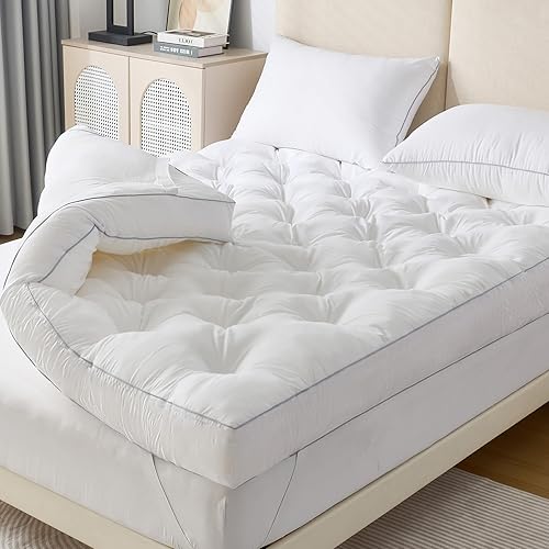 SHOUREN 5 Inch Memory Foam Mattress Topper King for Back Pain Relief, Extra Thick Gel Memory Foam Bed Topper, Soft Fluffy Supportive Pressure Relief Mattress Pad, 80"x78"