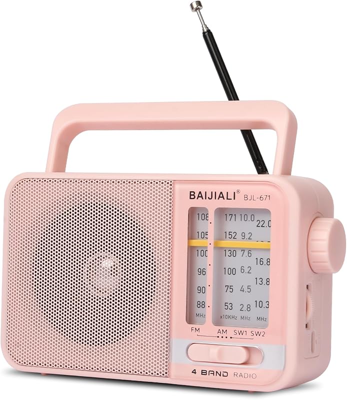 BAIJIALI Radio portátil de transistores AM/FM con parlante
