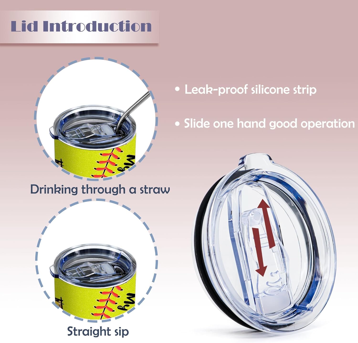 ATHAND Softball Mom 20 oz Insulated Tumblers with Lid | Stainless Steel Vacuum Tumbler Travel Coffee Mugs | Best Birthday Gifts For Women (White) - Image 4