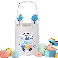 Vista 18 de Cesta de Pascua personalizada para niños, canasta de Pascua de Touber para niños, cesta de conejo de Pascua, regalos de canasta de Pascua