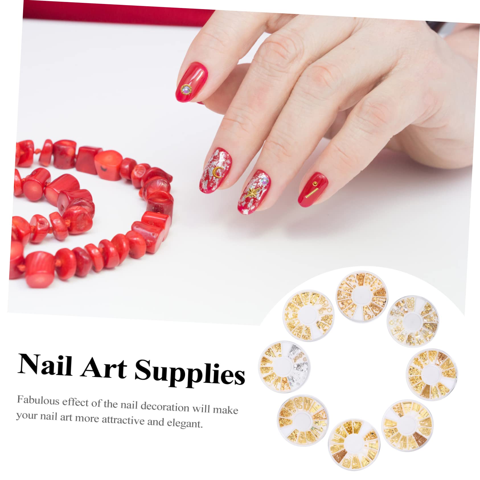 3 Set Decorazioni Per Unghie Per Nail Art Accessori Per Manicure Diy Eleganti Abbellimenti Per Unghie 8 Scatole*3