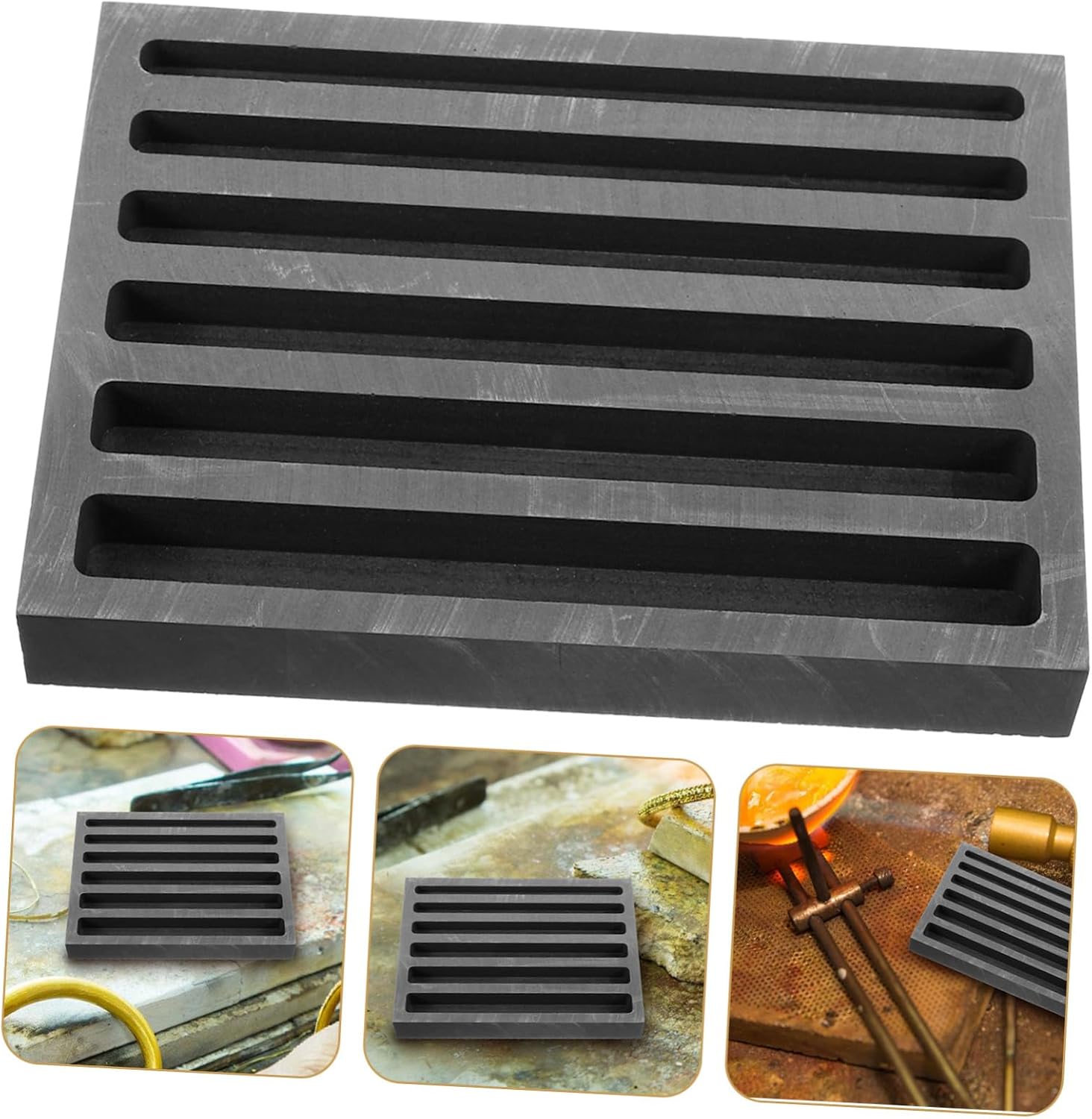 DOITOOL Graphite Ingot Mold for Metal Casting Design Suitable for Gold Silver Copper Brass Melting Furnace Use with Smooth Surface and Strong Thermal Conductivity