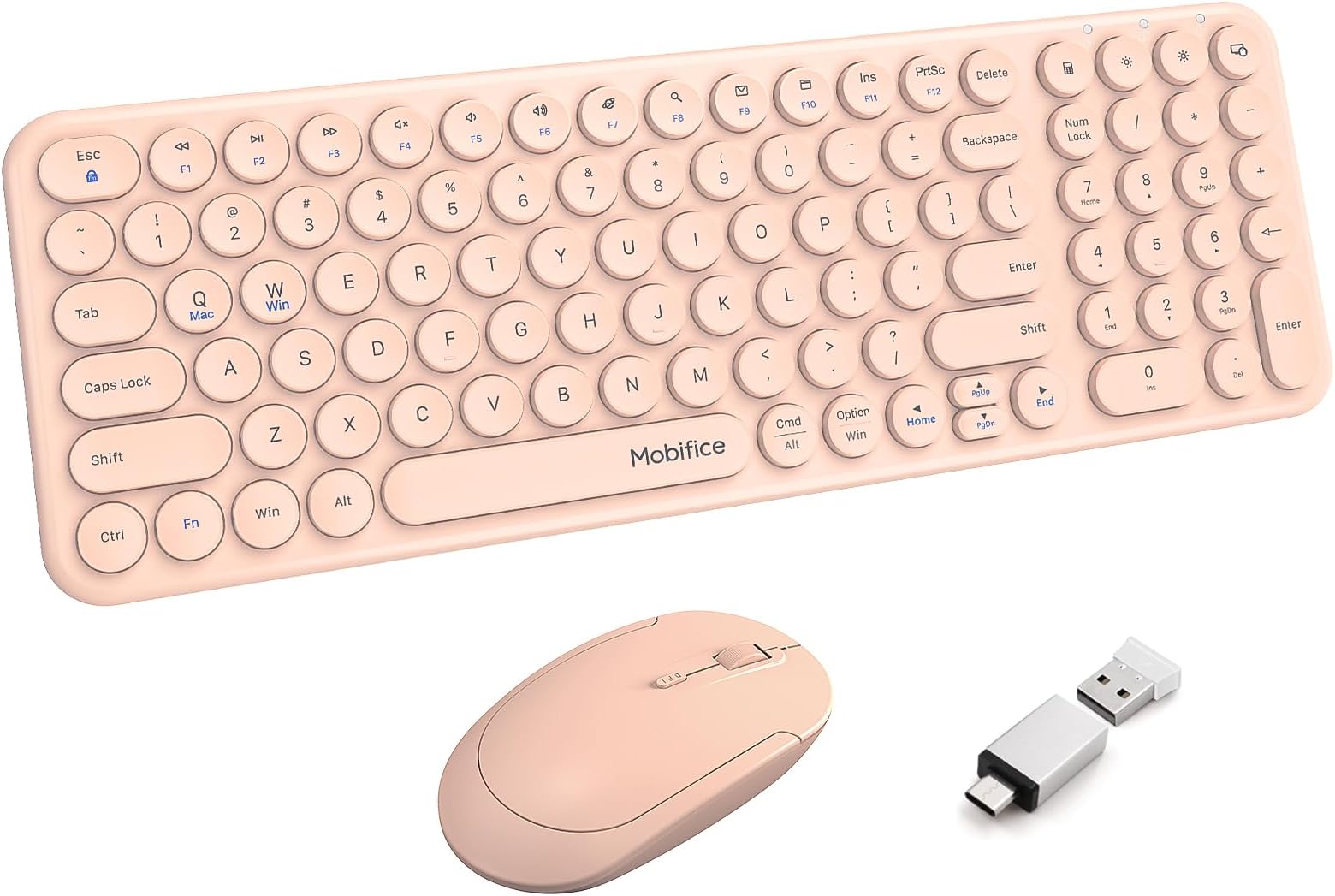 Wireless Keyboard Mouse Combo 2.4Ghz Aesthetic Quiet