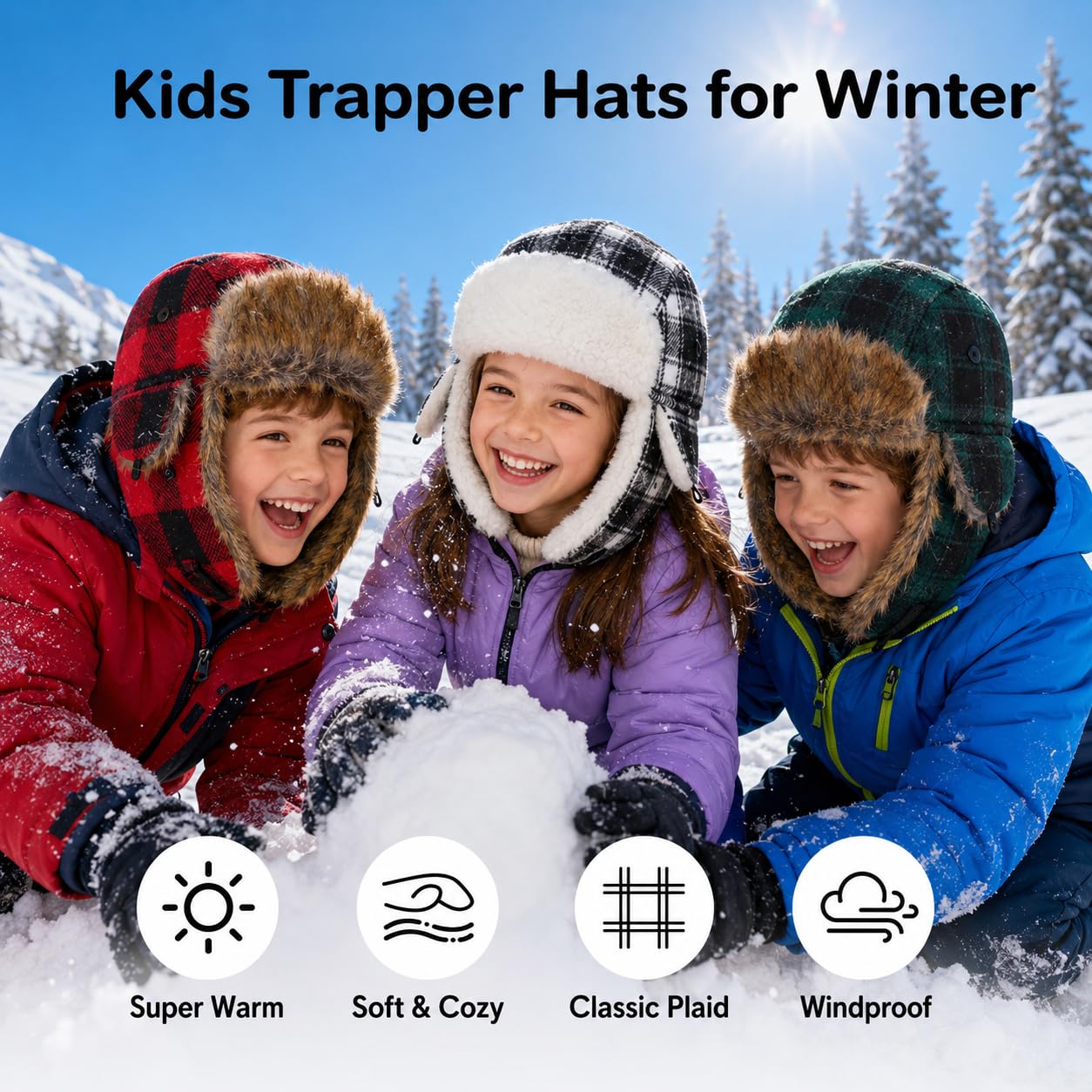 Gorro de invierno para niños, para exteriores, cálido, resistente al viento, Ushanka, sombrero de aviador, forro polar, gorra de esquí para niños y niñas, 1T-8T