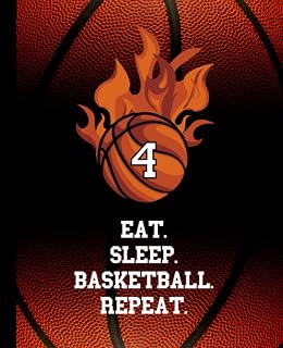 Eat Sleep Basketball Repeat #4: College Ruled Composition Journal Notebook | 110 Pages
