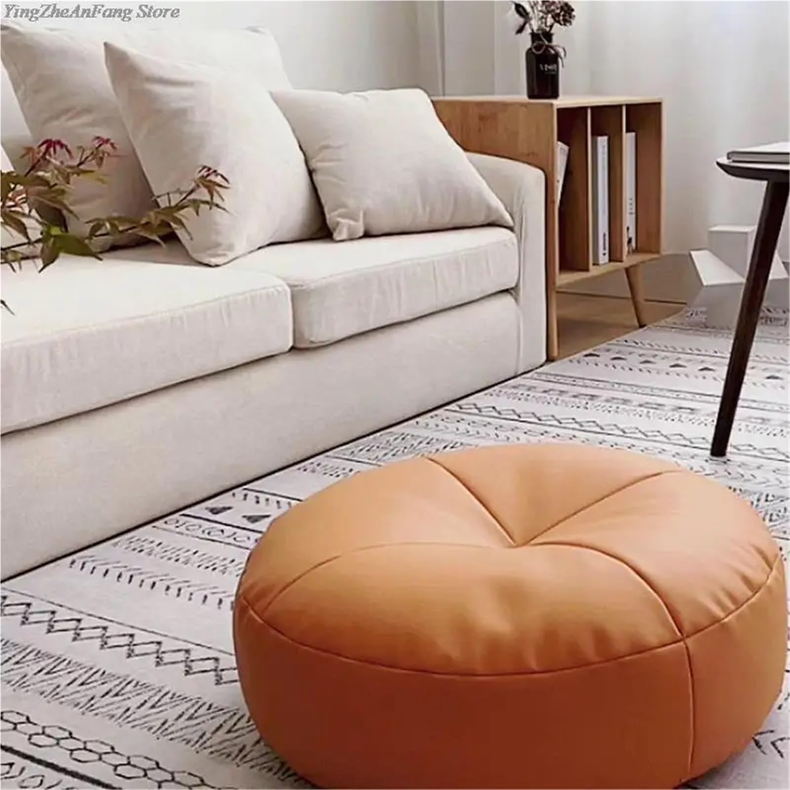 Meditationskissen Meditationskissen Tatami Gefüllte Yogamatte PU-Leder Bodensitzkissen mit Füllungen verdicken Pouf Sofa(Type4,30x12cm)