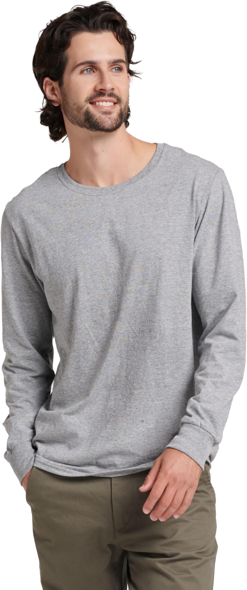mens Essenital Men's Long Sleeve Tee T-Shirt