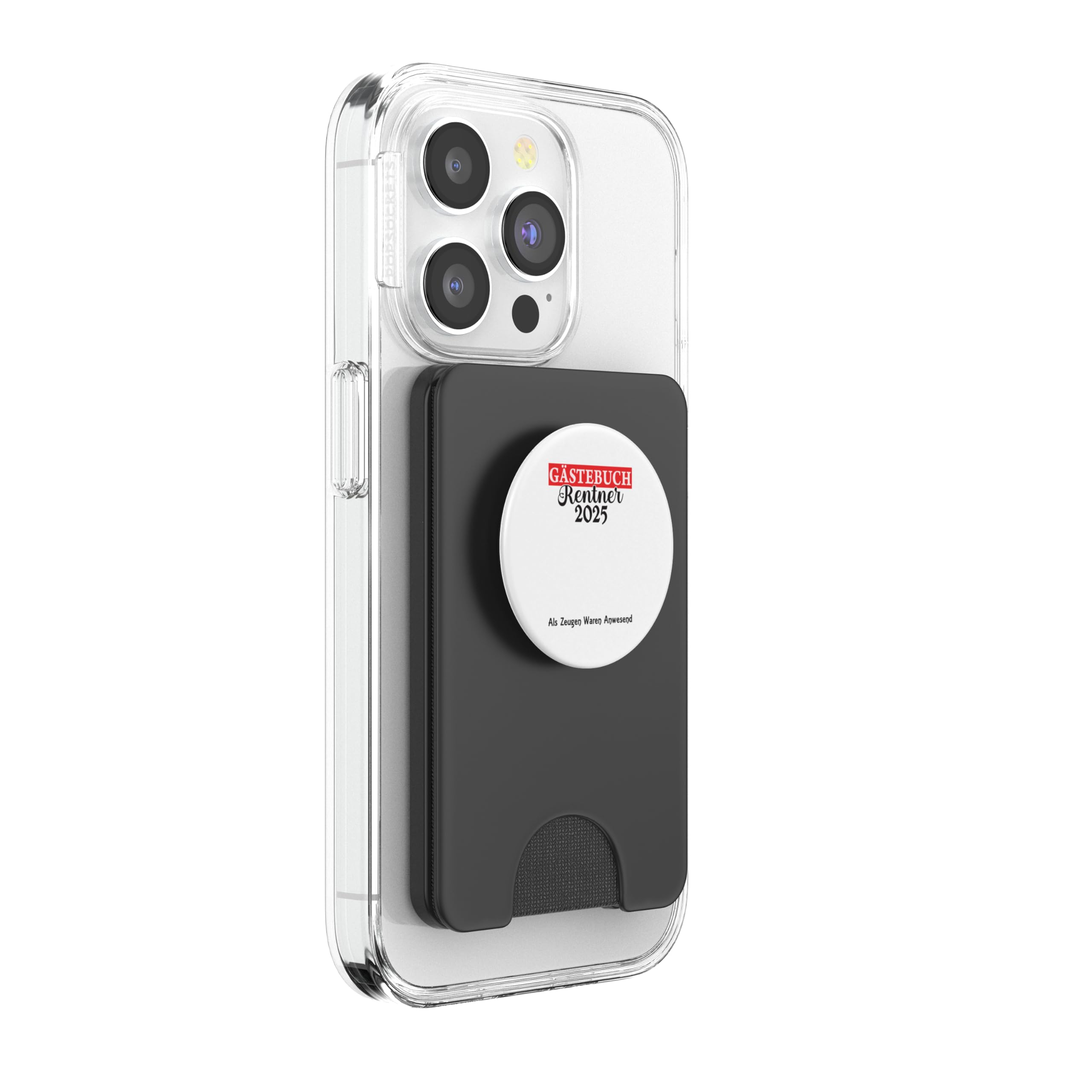 Guestbook Guestlist Pensioner Pension 2025 Retirement PopSockets PopWallet for MagSafe, Black - Image 4