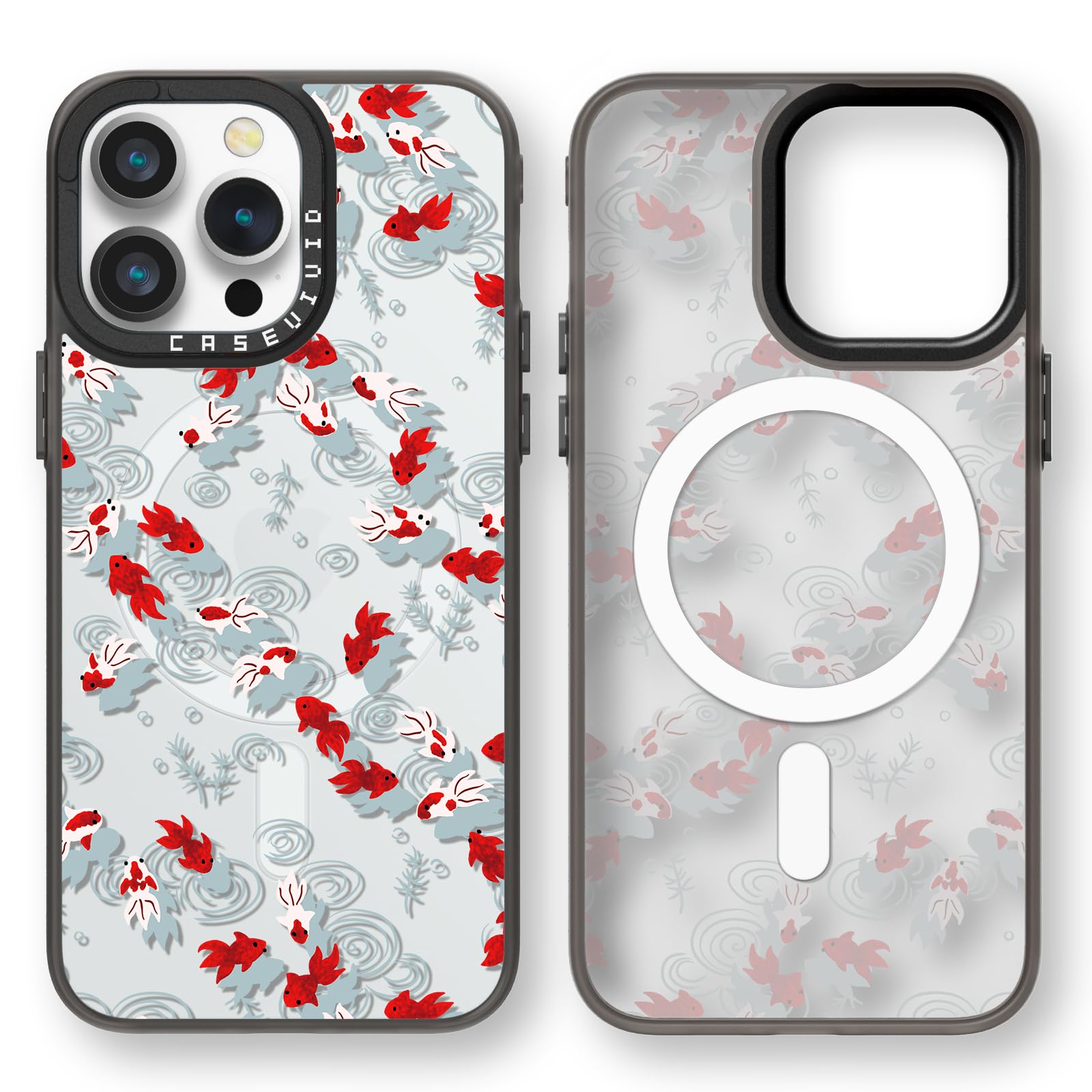 casevivid Magnetic for iPhone 14 Pro Magsafe Case Cute Aesthetic - Durable Fashion Funny Phone Case - Girly Goldfish Pattern Print Cover Design for