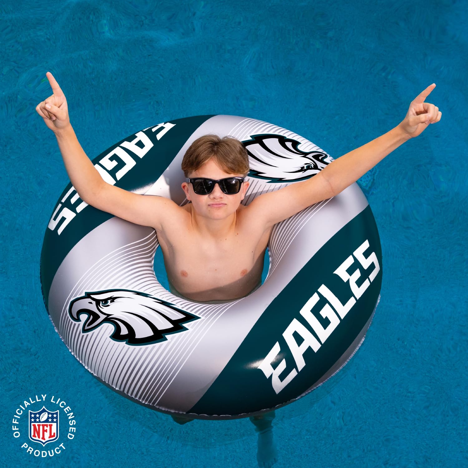 BigMouth 36” Inflatable Pool Floats Officially Licensed NFL Fan Gear Merchandise Inner Tube for Adults and Teens - Philadelphia Eagles