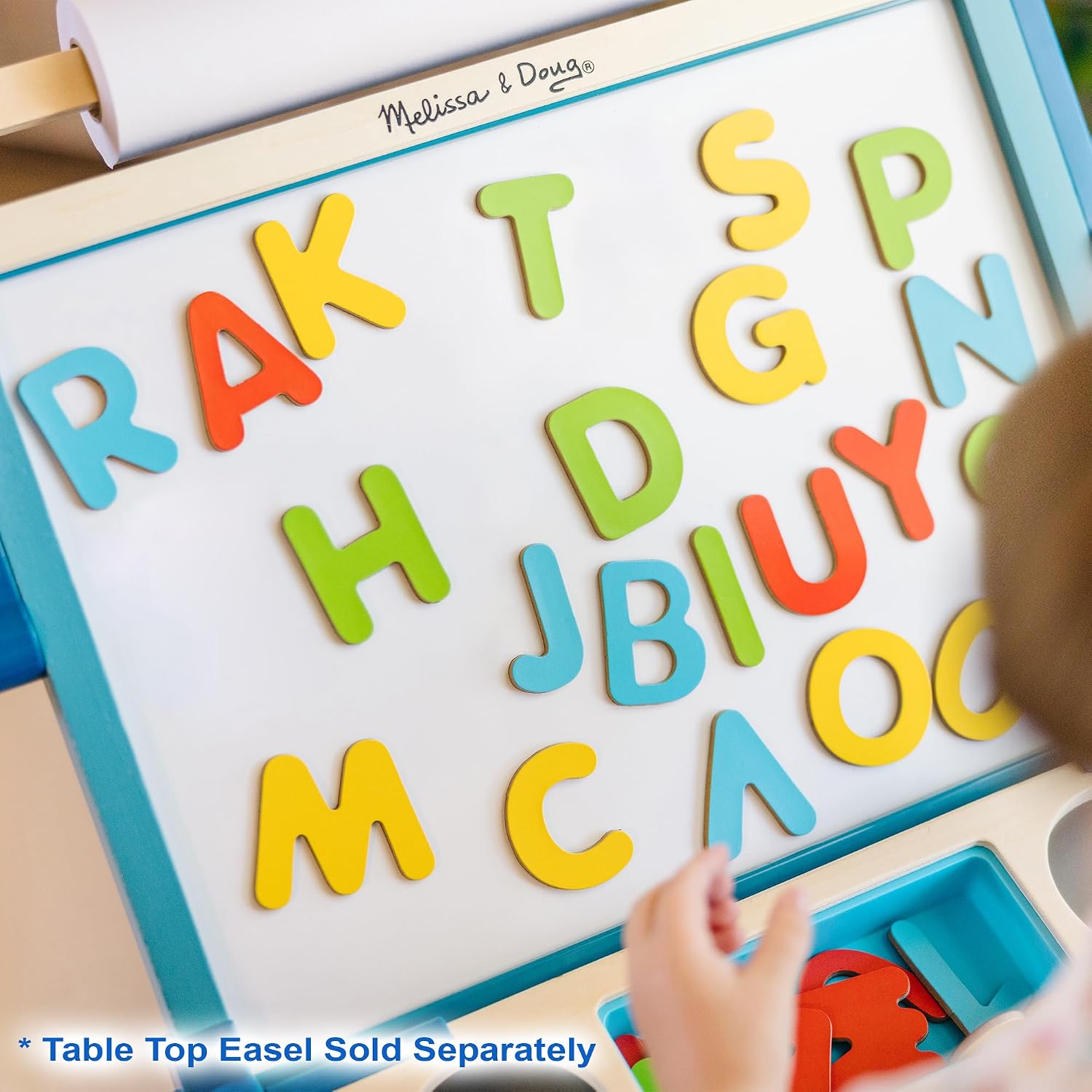 Melissa & Doug 52 Wooden Alphabet Magnets in a Box - Uppercase and Lowercase Letters, view 8