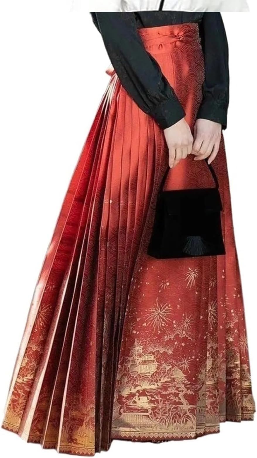 Spring and Summer Daily Commuting Improved Hanfu Women's Lace-up Horse Face Skirt Chinese Style Suit