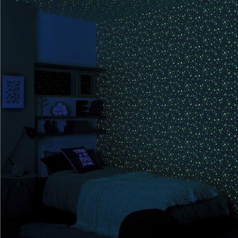 Amazon | 壁紙屋本舗 壁紙 生のり付き クロス 蓄光 青 水色 星