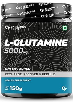 Carbamide Forte L Glutamine Supplement for Men | L Glutamine Powder 5000mg | Glutamine Supplement for Men | Post Workout Muscle Recovery Supplements - Unflavoured - 150 grams - image, photos